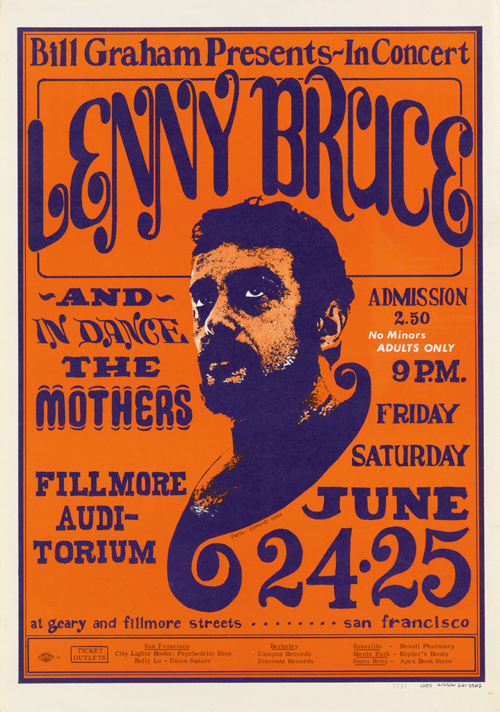 Appraisal: WES WILSON - LENNY BRUCE FILLMORE AUDITORIUM x inches x