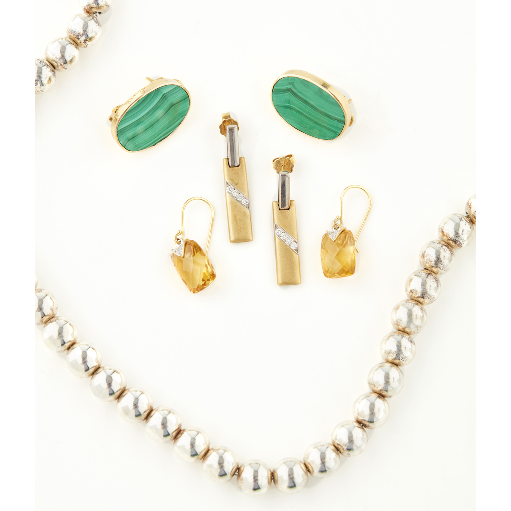 Appraisal: A collection of gem set earrings to include a pair