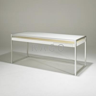 Appraisal: AMERICAN Desk late th c Lucite and chromed metal Unmarked