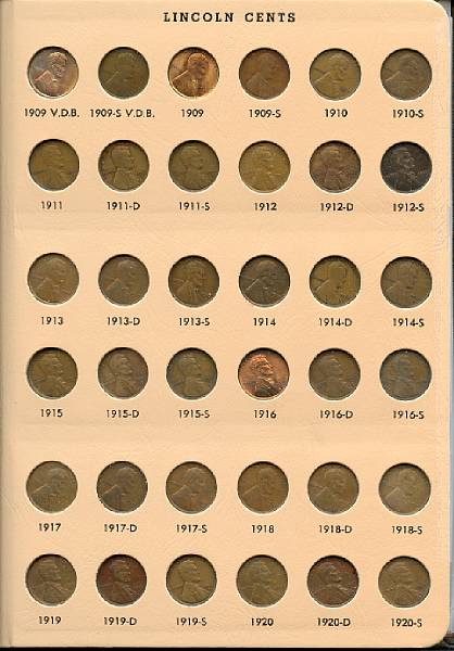 Appraisal: Lincoln Cents - -D virtually complete Includes -S VDB -D