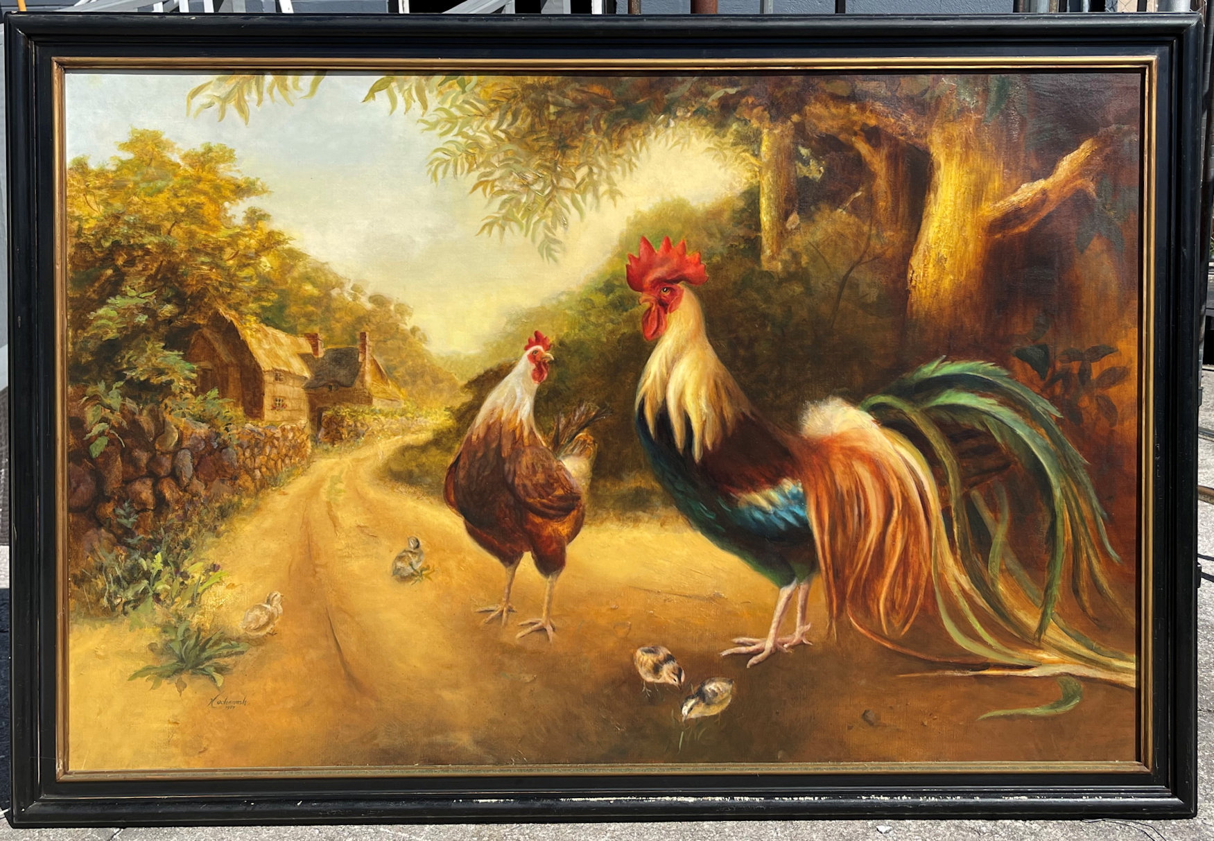 Appraisal: KOCHENASH Richard American th st Century Rooster Courting a Hen