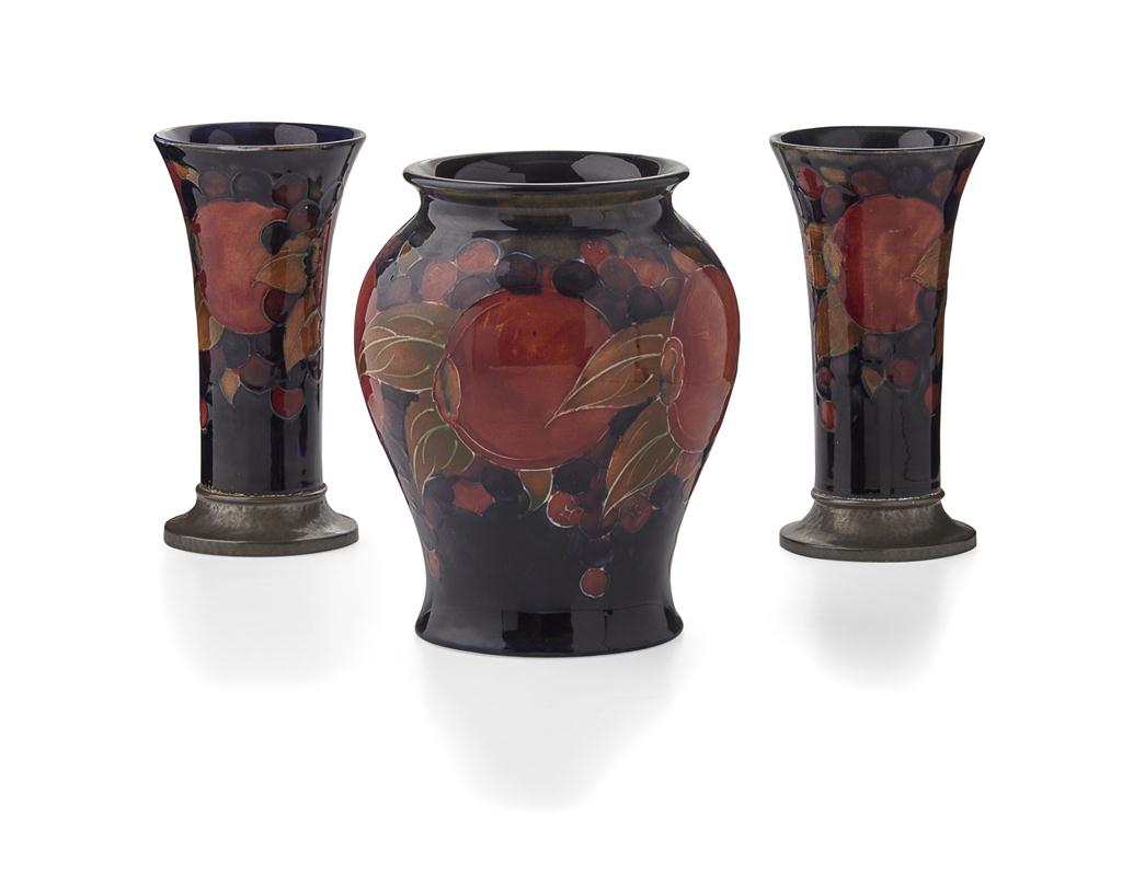 Appraisal: MOORCROFT POTTERY 'POMEGRANATE' PATTERN BALUSTER VASE S impressed maker's marks