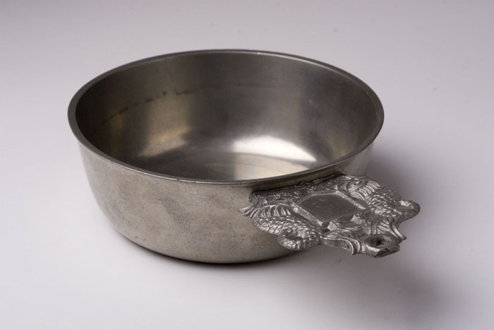 Appraisal: PEWTER PORRINGER ATTRIBUTED TO SAMUEL DANFORTH - Hartford Connecticut circa