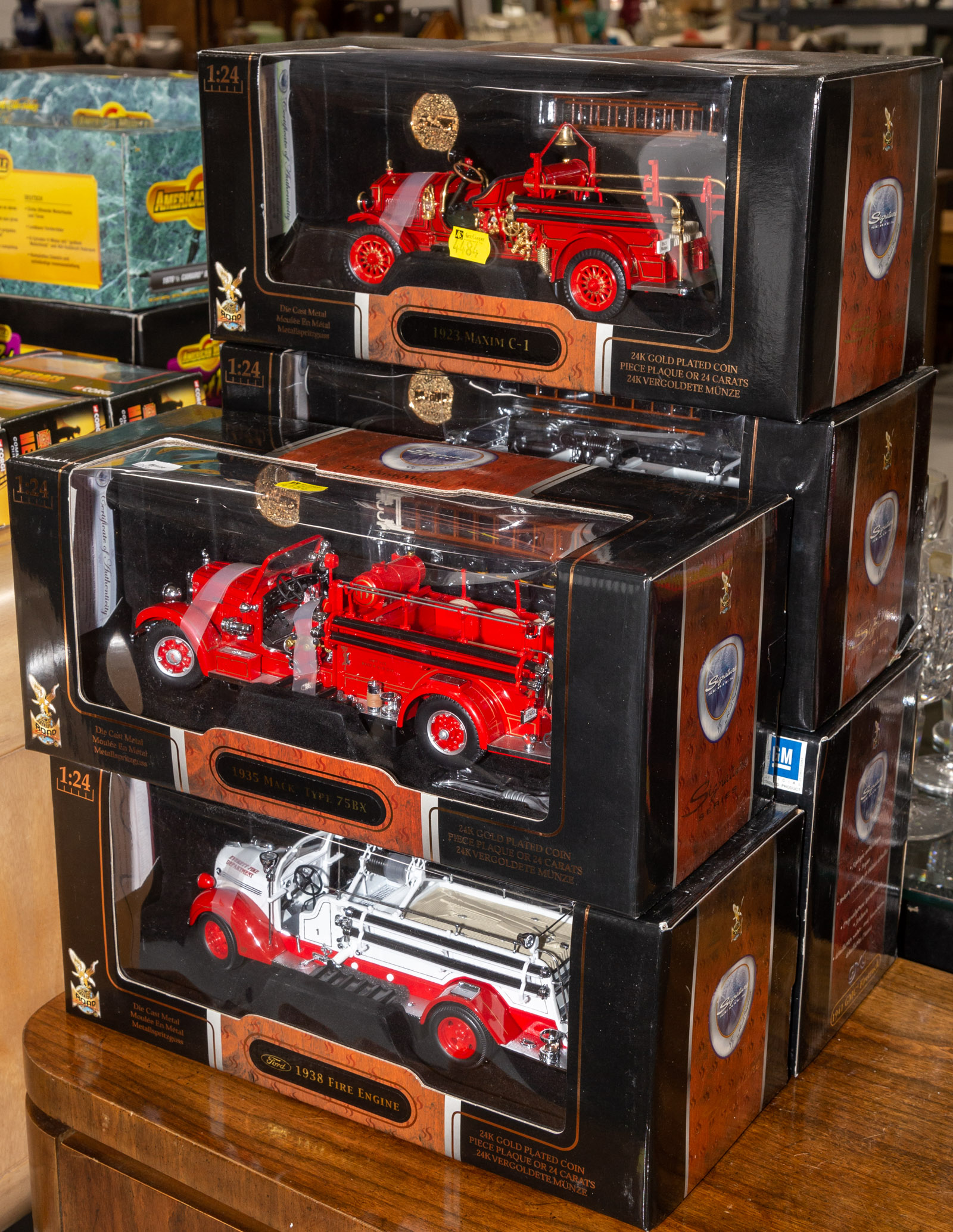 Appraisal: FIVE ROAD CHAMPS TH SCALE FIRE TRUCKS All new in