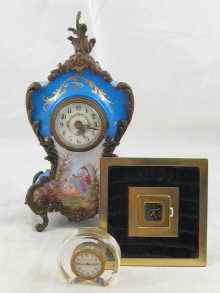 Appraisal: A late th Century continental boudoir clock with gilt metal