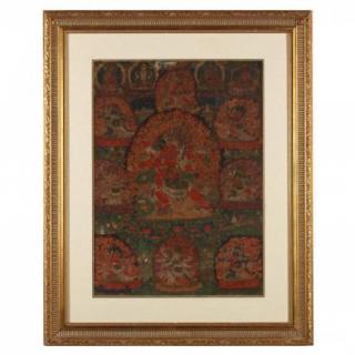 Appraisal: A Tibetan Bardo Thangka of Samantabhadra th century the three-headed