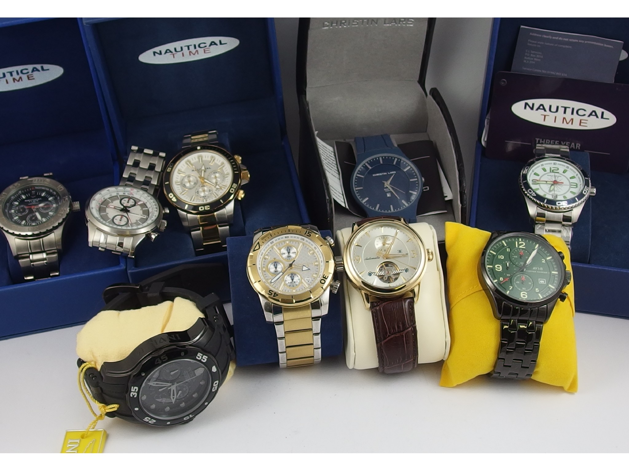 Appraisal: A collection of nine gents fashion watches to include Nautical