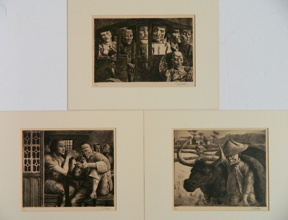 Appraisal: Federico Castellon etchings Federico Castellon American - - Kumming Bus