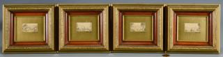 Appraisal: Set of Baxter Miniature Watercolors Set of th century miniature