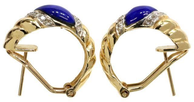 Appraisal: pair Estate kt yellow gold half hoop earrings for pierced