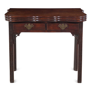 Appraisal: An Irish George III Mahogany Triple-Fold Game and Tea Table