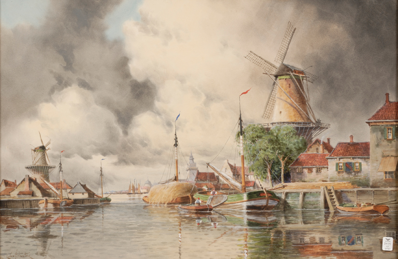 Appraisal: Louis van Staaten Dutch - Dutch Canal View Signed L