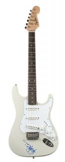 Appraisal: Dave Matthews Signed Guitar White-finish Fender Squire Bullet electric guitar