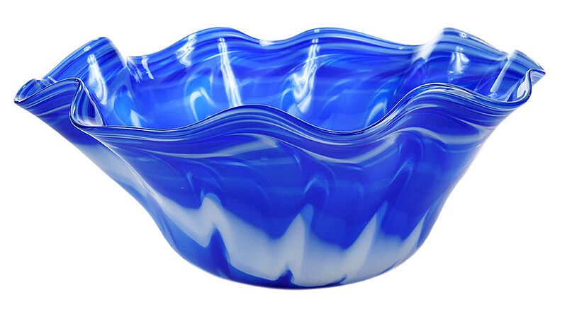 Appraisal: Herman Leonhardt Blue Glass Bowl South Carolina - Blue Swamp