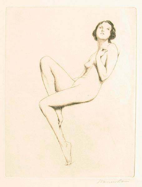 Appraisal: Warren Davis Figure Studies Etchings printed on wove paper four