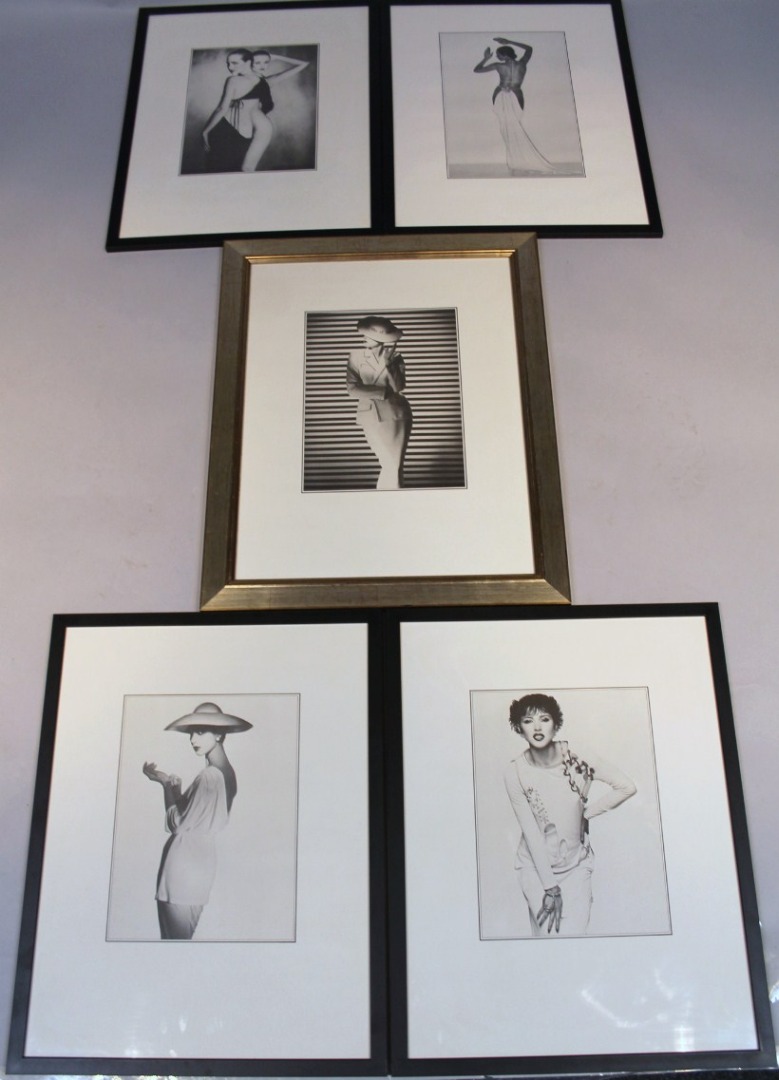 Appraisal: thC School Various fashion poses black and white prints cm