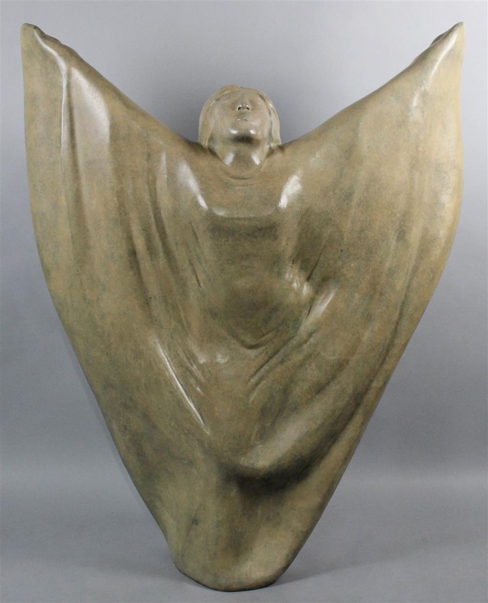 Appraisal: RETHA WALDEN GAMBARO NATIVE AMERICAN CREEK - PATINATED BRONZE SCULPTURE