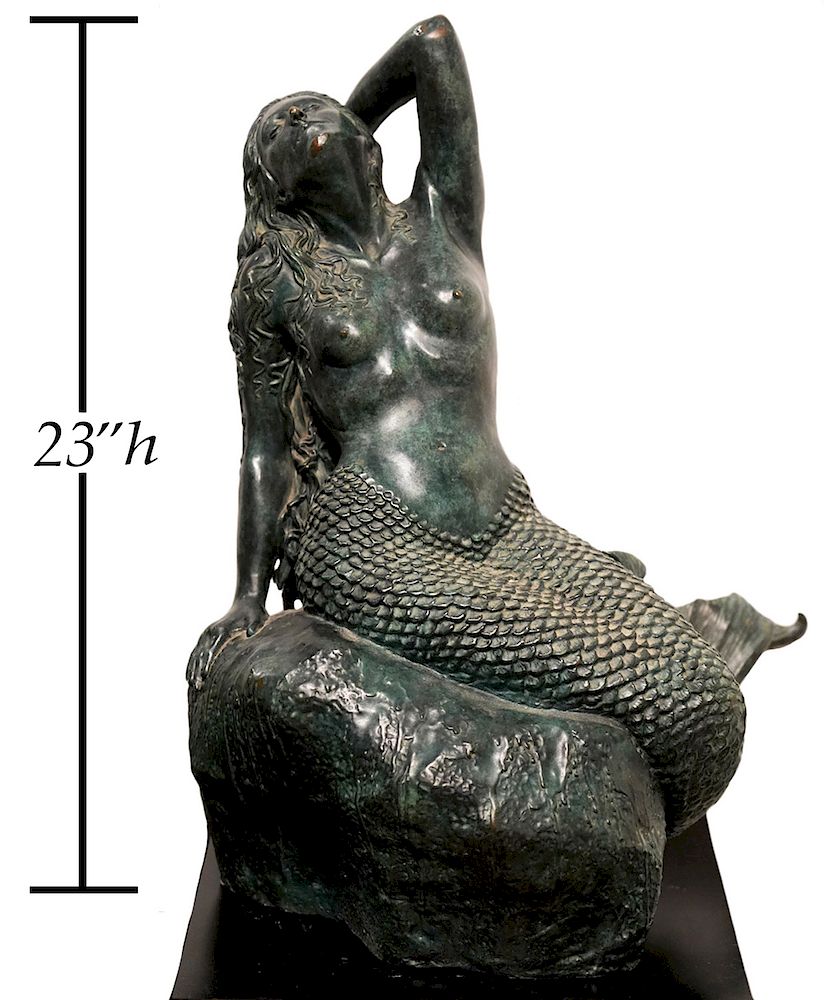 Appraisal: Kathy Spalding 'Mermaid Sunning' Bronze Sculpture Kathy Spaulding American -