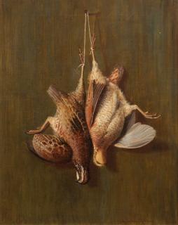 Appraisal: Richard LaBarre Goodwin Hanging Quail Pairsigned R LaBarre Goodwin lower