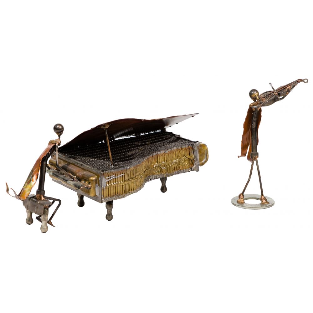 Appraisal: SONNY DALTON AMERICAN - MIXED METAL SCULPTURES sculptures dated and