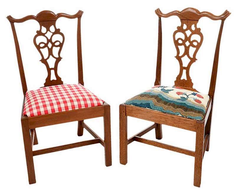 Appraisal: Pair Miniature Chairs by Fred T Laughon American th century