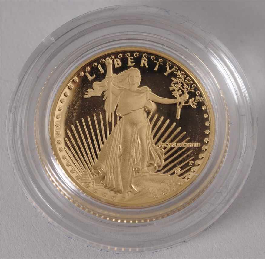 Appraisal: UNITED STATES GOLD AMERICAN EAGLES Five dollars proof ten dollars