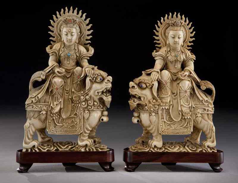 Appraisal: Pr Chinese carved ivory Guanyin International buyers should note that