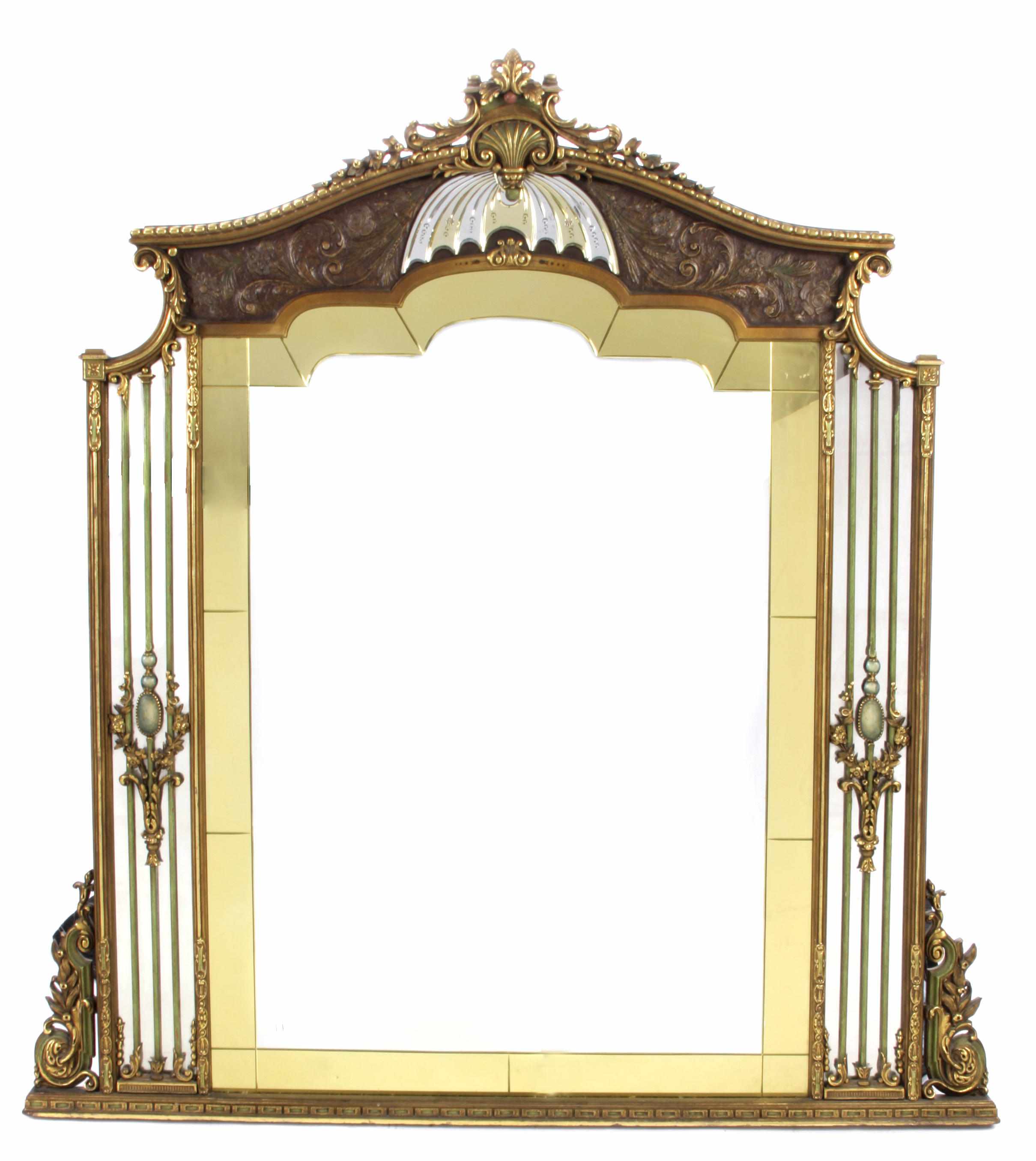 Appraisal: A Belle poque style paint decorated mirror height in width