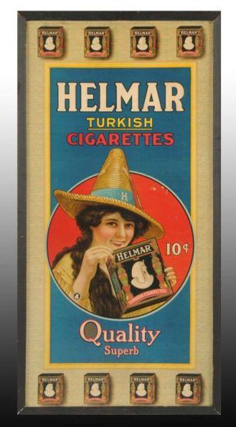 Appraisal: Cardboard Helmar Cigarettes Sign Description Circa Framed without glass Some