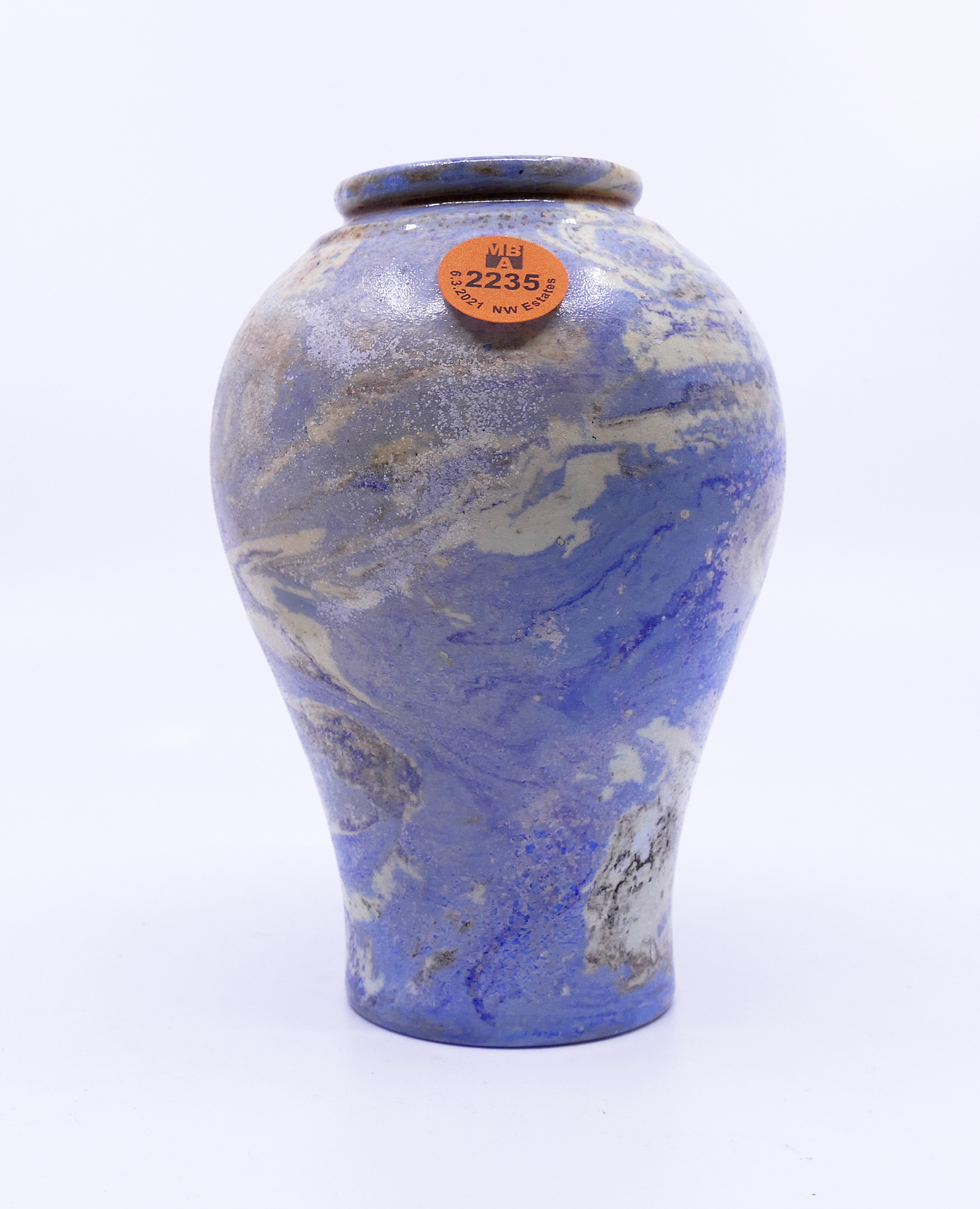 Appraisal: Ozark Marbled Glazed Pottery Vase- ''