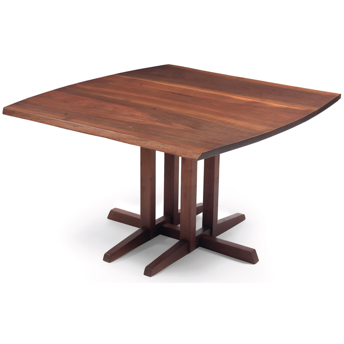 Appraisal: George Nakashima Frenchman's Cove table c solid walnut subtle free-edge