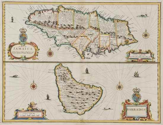 Appraisal: Speed John A Map of Jamaica with Barbados maps on