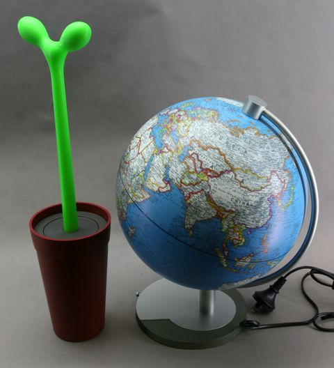 Appraisal: A desk lamp in the form of a terrestial globe