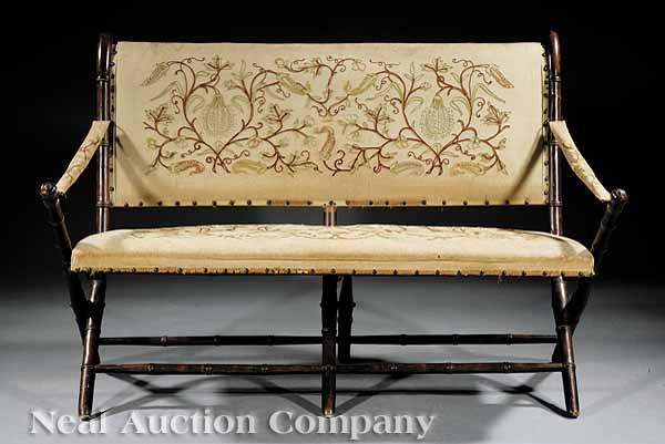 Appraisal: A Suite of Antique Maple Campaign Seating Furniture mid- th