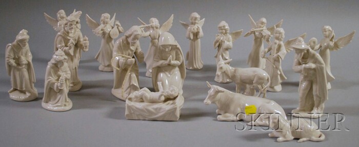 Appraisal: Eighteen-piece Dresden Porcelain Nativity Set Mary Joseph the Christ child