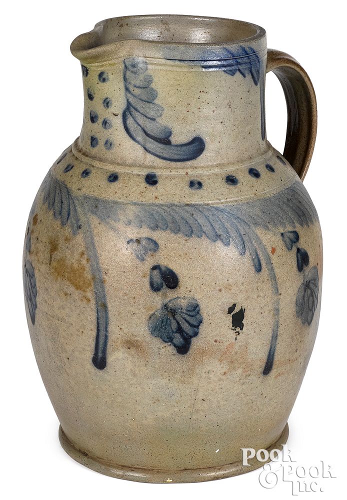 Appraisal: Mid Atlantic three-gallon stoneware pitcher Mid Atlantic three-gallon stoneware pitcher