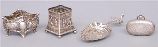 Appraisal: GROUP OF CONTINENTAL SILVER TABLE ARTICLES Inc Master Salt Dutch