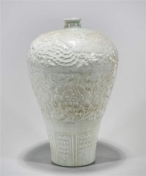 Appraisal: Chinese qingbai porcelain vase with qilin and phoenx design in