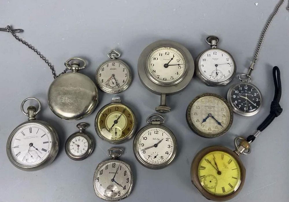 Appraisal: Group Silver Silver Tone Open Face Pocket Watches including Waltham