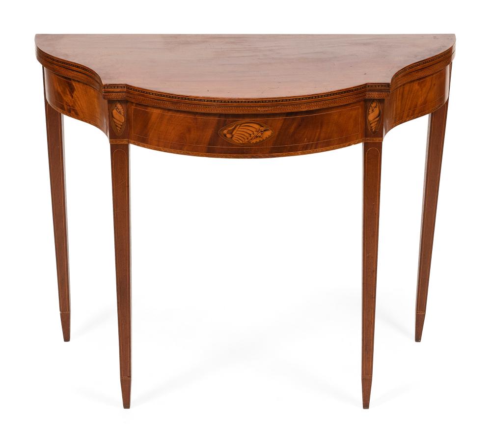 Appraisal: HEPPLEWHITE CARD TABLE NEW HAMPSHIRE CIRCA HEIGHT WIDTH DEPTH HEPPLEWHITE