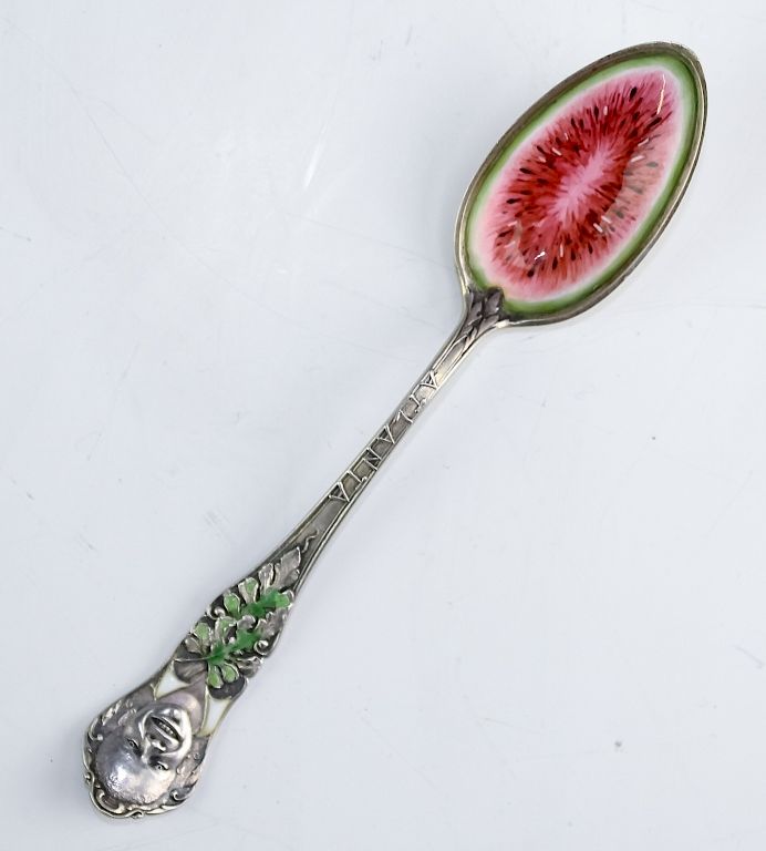 Appraisal: Gorham Sterling Black Americana Watermelon Spoon Black Americana Gorham Atlanta