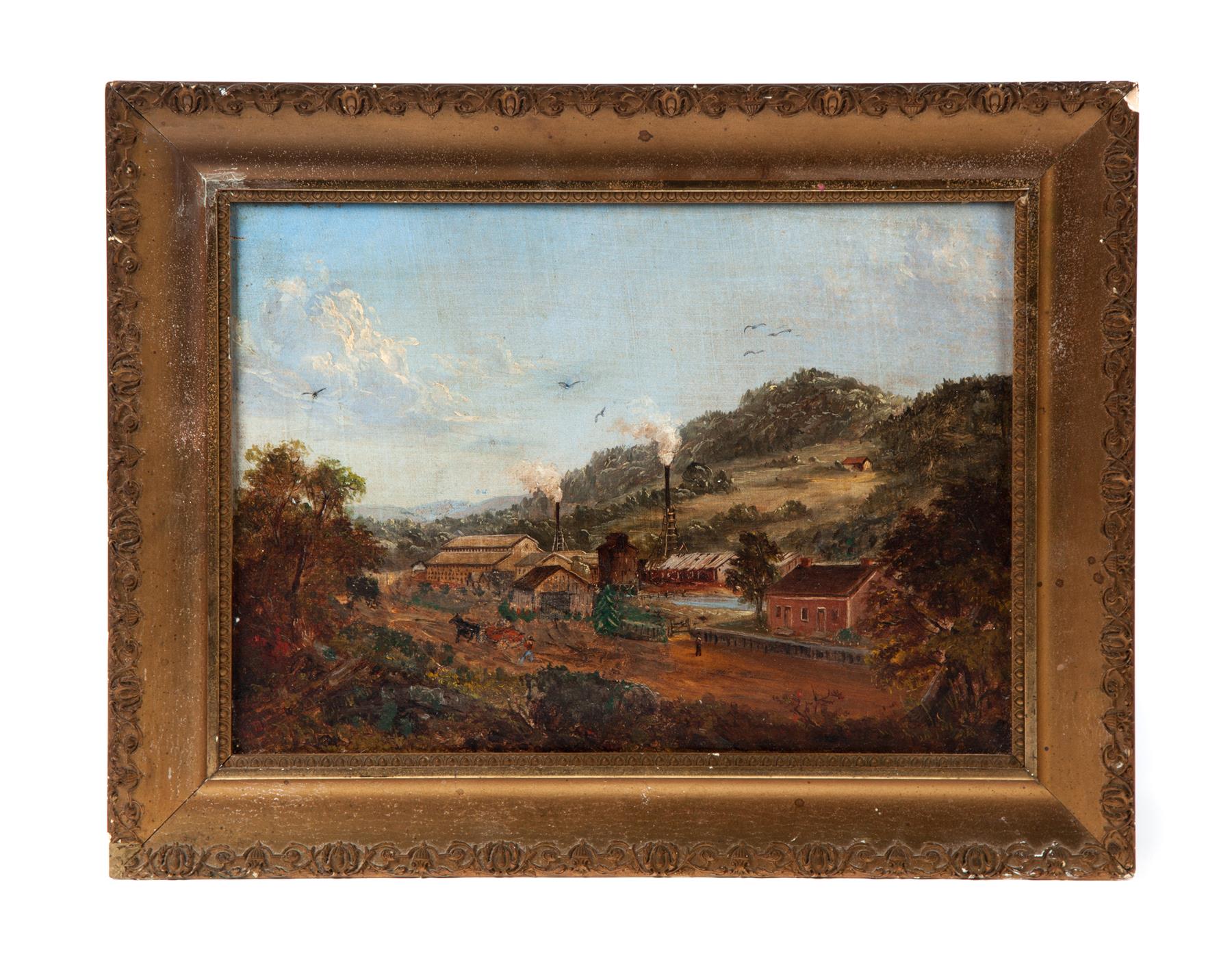 Appraisal: FRAMED OIL ON CANVAS LANDSCAPE American rd quarter- th century