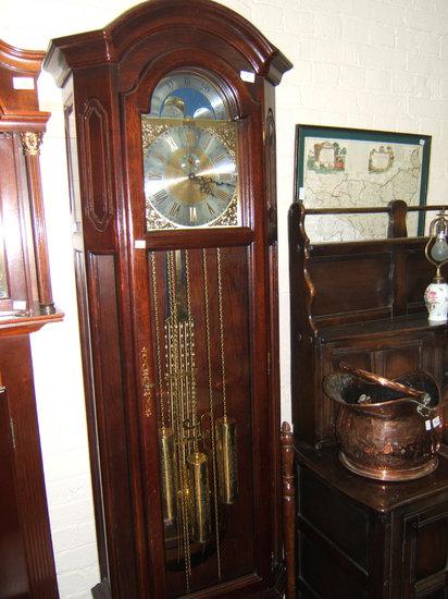 Appraisal: A st Century mahogany long case clock with three train