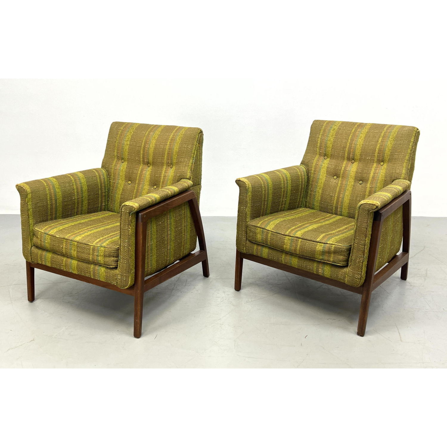 Appraisal: Pair of Danish Modern Lounge Chairs Open wood frame Dimensions