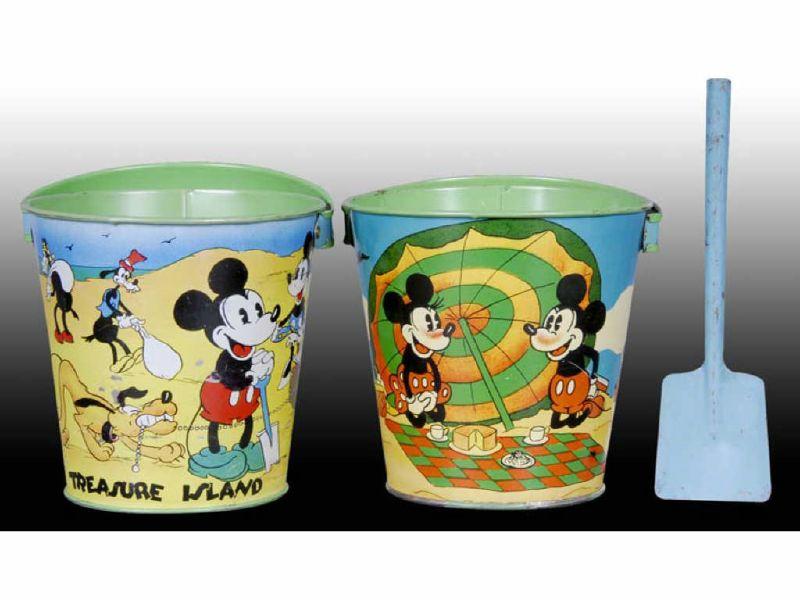 Appraisal: Lot of Walt Disney Ohio Art Sand Pails Description Both