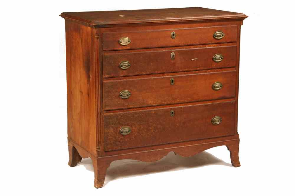 Appraisal: HEPPLEWHITE CHEST - Late th c Hepplewhite Graduated Four-Drawer Chest