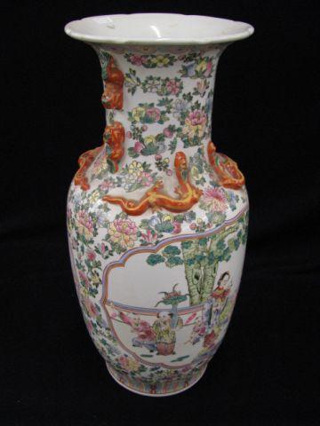 Appraisal: Chinese Porcelain Floor Vase mother with children floral decor tall