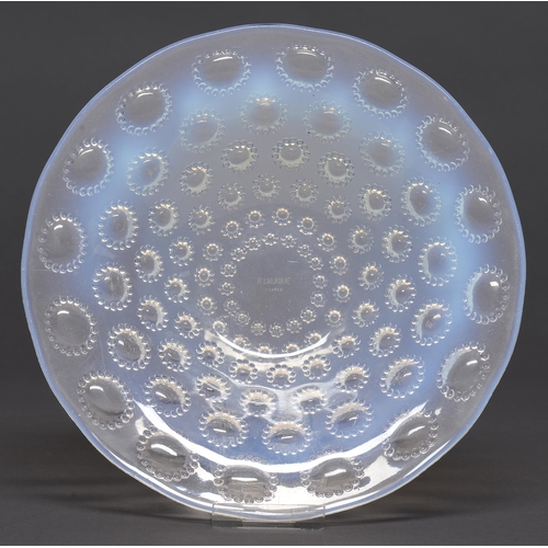 Appraisal: Asters A Lalique semi opalescent glass dish cm diam etched