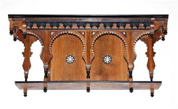 Appraisal: CARLO BUGATTI in the style of SMALL HANGING CONSOLE Italy