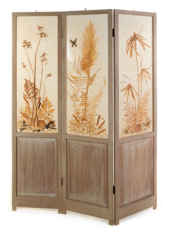 Appraisal: Sale Lot An American Pine Three-Panel Floor Screen circa s